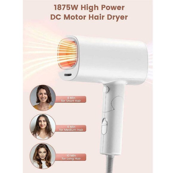 NEW FUNWIND 1875W PROFESSIONAL IONIC HAIR DRYER WITH FOLDABLE HANDLE-TRAVEL - Picture 9 of 15